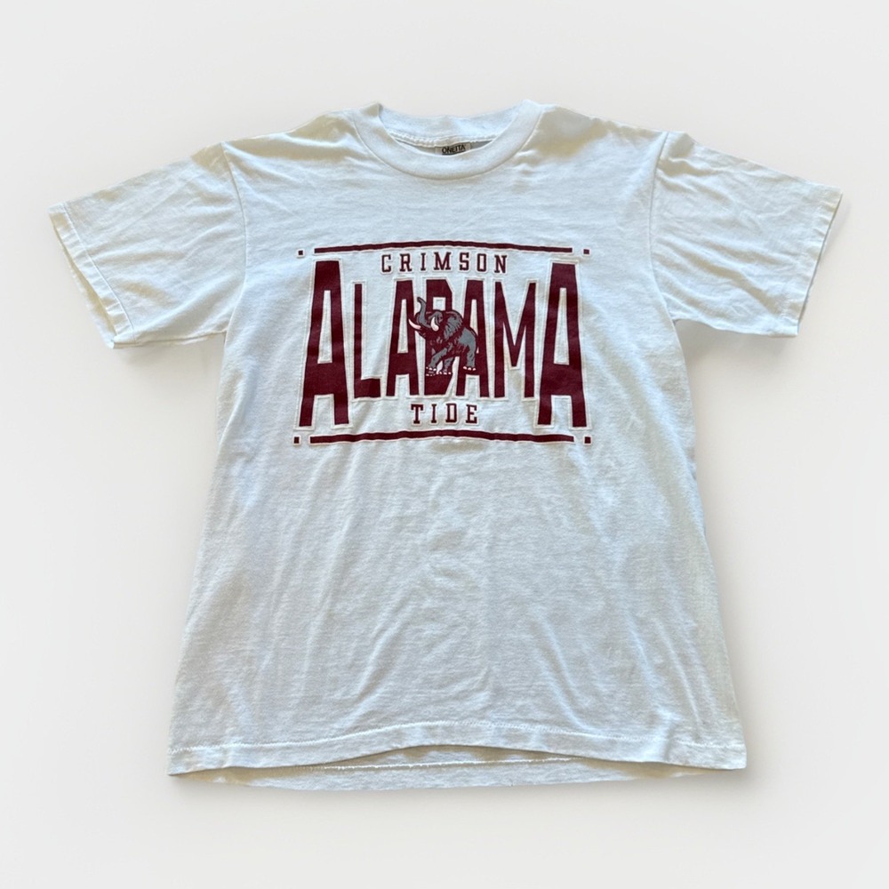 Vintage‎ Alabama Crimson Tide Shirt Mens L White Cotton 90s Oneita Bama